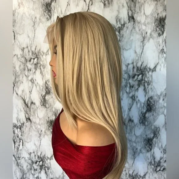 26 Inch Wavy Blonde wig Front Closure Lace for daily use